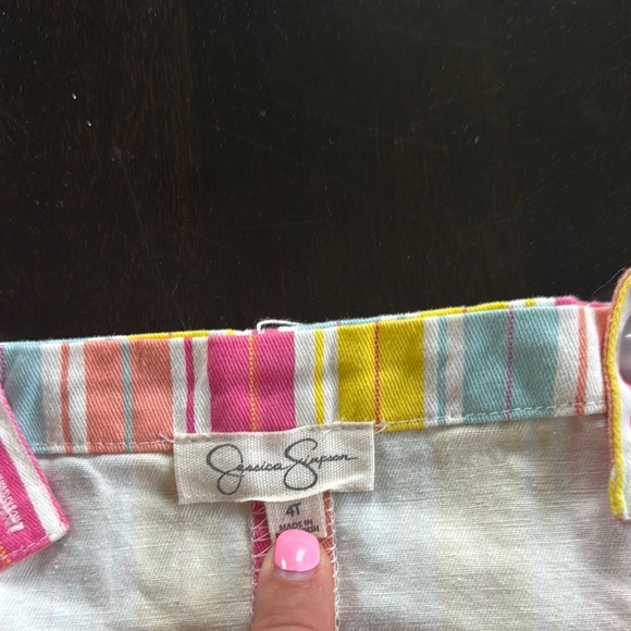 Jessica Simpson Colorful Striped Kids Overalls - Picture 2 of 3